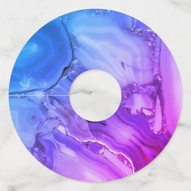 Etiqueta Para Taça De Vinho Mármore Roxo Exótico (Frente)