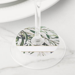 Etiqueta Para Taça De Vinho Nome do vazio Elegante Vintage Olive Branch