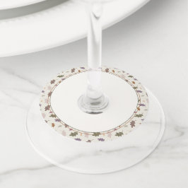 Etiqueta Para Taça De Vinho O outono russo deixa o padrão de ação de graças