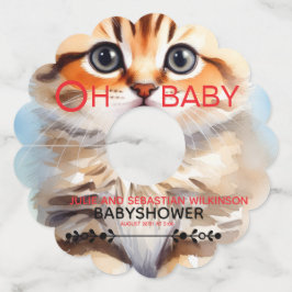 Etiqueta Para Taça De Vinho Oh Baby Cat Imagem Chá de Bebê