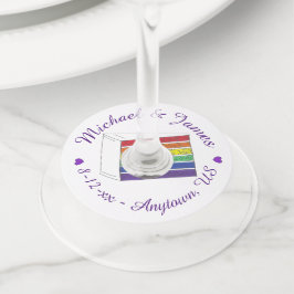 Etiqueta Para Taça De Vinho Orgulho gay LGBT de Bolo Rainbow