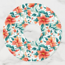 Padrão de Jardim Floral Laranja Vibrante - Chá Ele