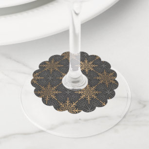 Etiqueta Para Taça De Vinho Padrão do Ornamento 3