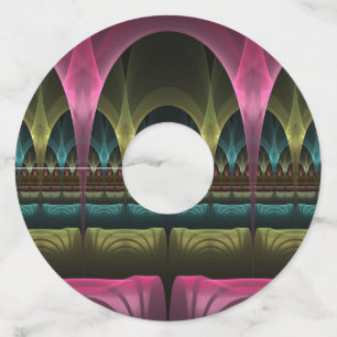 Etiqueta Para Taça De Vinho Padrão especial de fantasia Abstrato - Fractal col