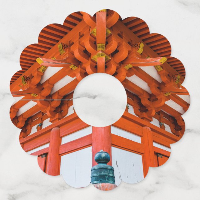 Etiqueta Para Taça De Vinho Pagoda perspectiva ascendente, Miyajima (Frente)