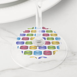 Etiqueta Para Taça De Vinho Pastel French Bakery Macaron Cookie Paery