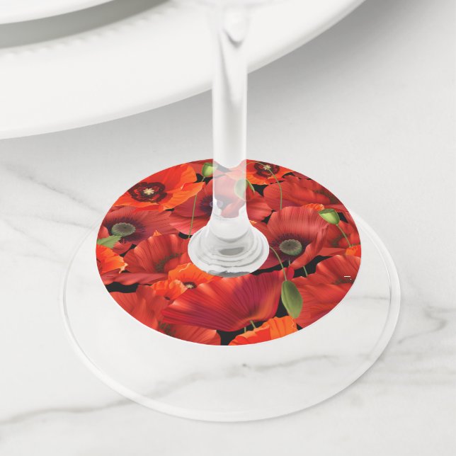 Etiqueta Para Taça De Vinho Poppy (Close Up)