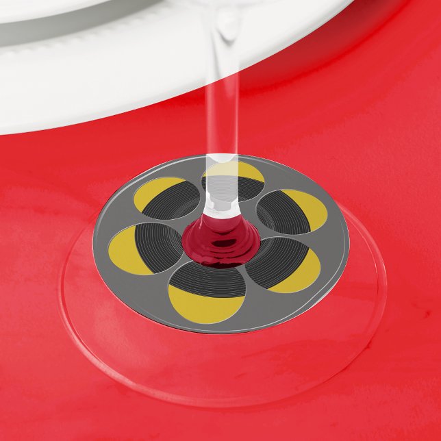 Etiqueta Para Taça De Vinho Reel de filmes redondos (Criador carregado)