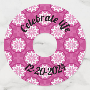 Etiqueta Para Taça De Vinho Rosa 1b