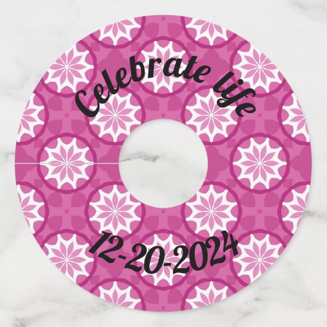 Etiqueta Para Taça De Vinho Rosa 1b (Frente)