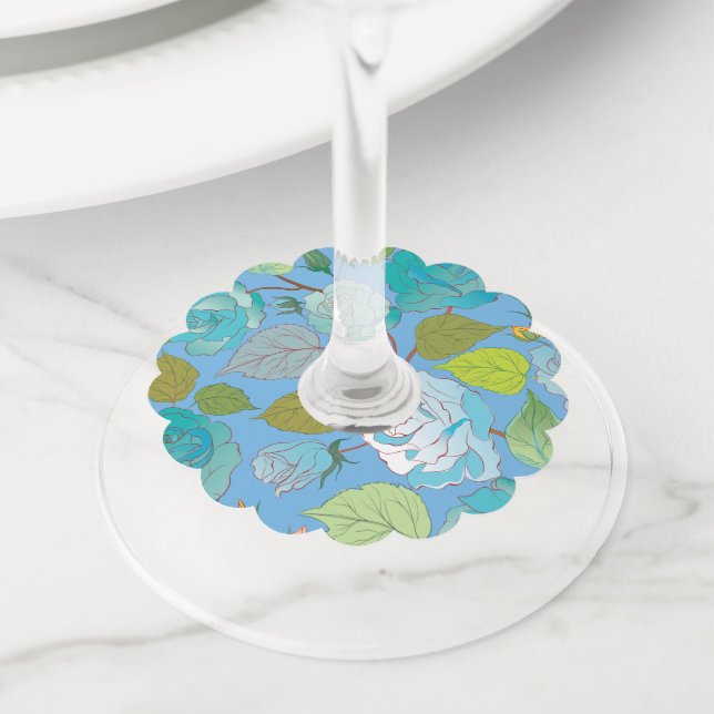 Etiqueta Para Taça De Vinho Rosas 23 (Close Up)