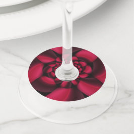 Etiqueta Para Taça De Vinho Ruby Red Black Petal