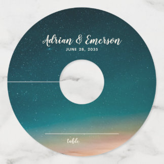 Etiqueta Para Taça De Vinho Starry Night Sky Sunset Wedset Place Card