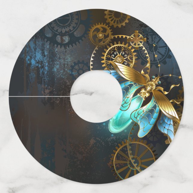 Etiqueta Para Taça De Vinho Steampunk Firefly (Frente)