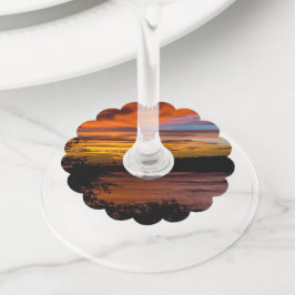 Etiqueta Para Taça De Vinho Sunset na Praia, Cabo Verde