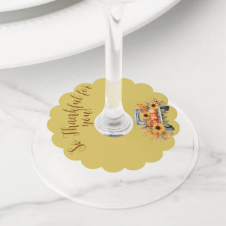 Etiqueta Para Taça De Vinho "Tão grato por você!"