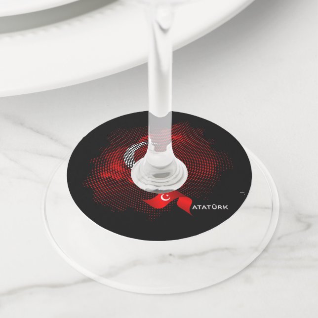 Etiqueta Para Taça De Vinho Turkey flag (Close Up)