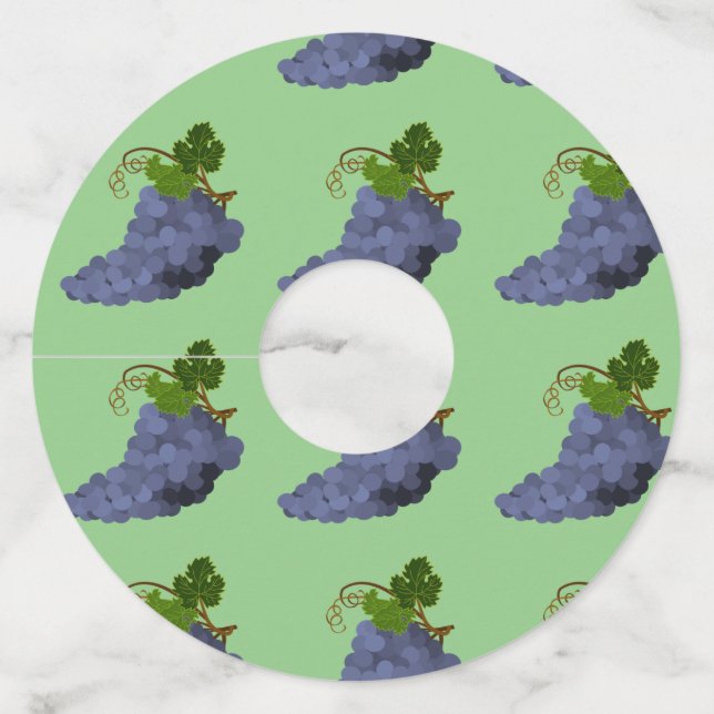 Etiqueta Para Taça De Vinho Uvas de vinho púrpura (Frente)