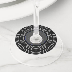 Etiqueta Para Taça De Vinho Vinil de cinza e preto