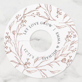 Etiqueta Para Taça De Vinho Vintage Botanical Branches Wine Glass Tag