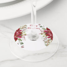 Watercolor Poinsettias Festa Floral de Natal