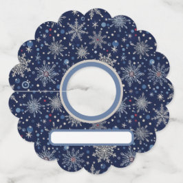 Etiqueta Para Taça De Vinho Winter Snowflake Wine Glass Markers – Holiday