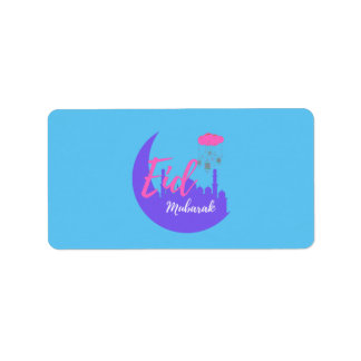 Etiqueta Parabéns no Balão Eid Mubarak