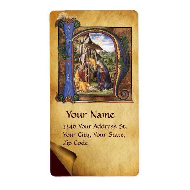 ETIQUETA PARCHE DE NATAL MONOGRAMA DA NATIVIDADE (Frente)