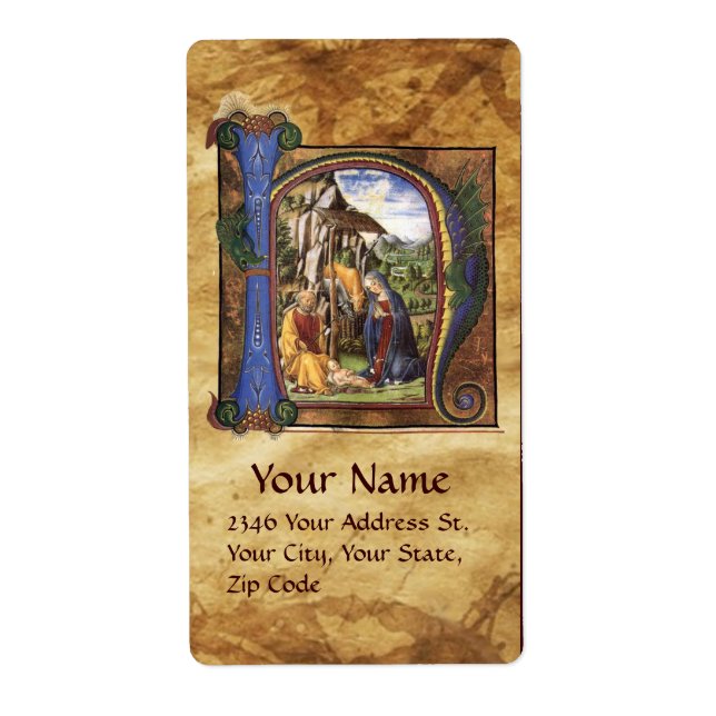 ETIQUETA PARCHE DE NATAL MONOGRAMA DA NATIVIDADE (Frente)