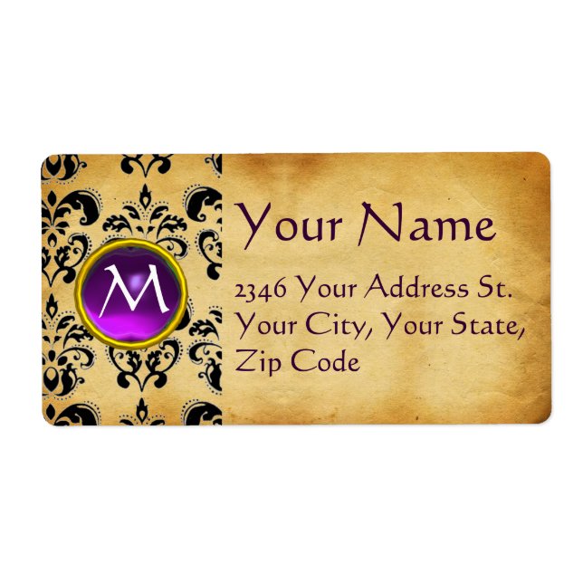 ETIQUETA PARCHMENT DAMASK GEM (Frente)