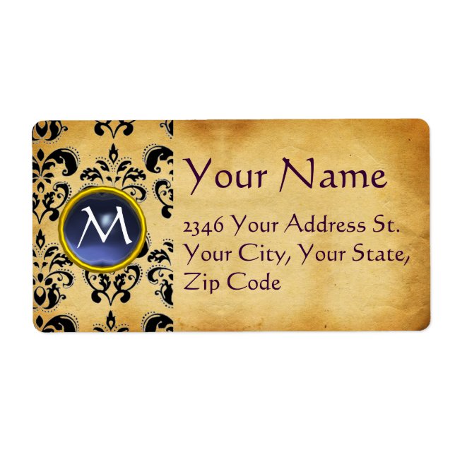 ETIQUETA PARCHMENT DAMASK GEM (Frente)