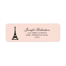 Etiqueta Paris Elegance Blush Pink com Torre Eiffel