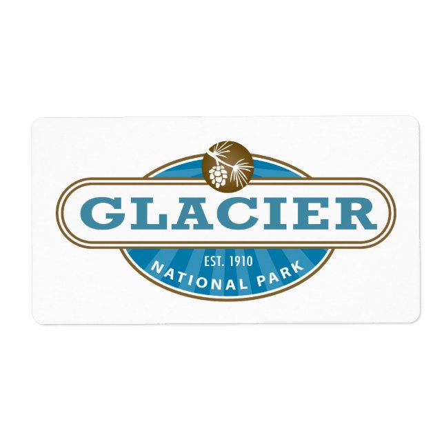 Etiqueta Parque Nacional Glacier (Frente)