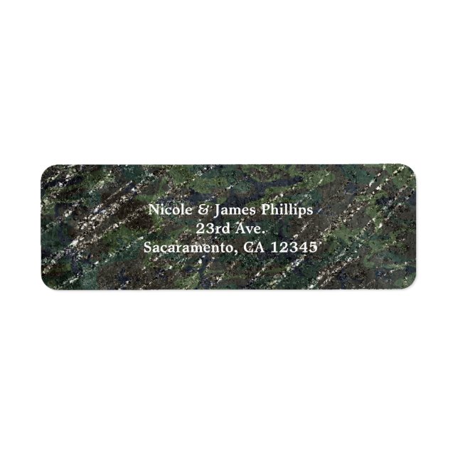 Etiqueta Partido Elegante do Camo do Exército Verde e Silve (Frente)