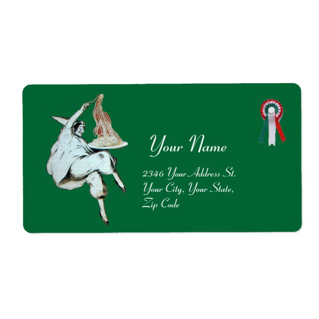 Etiqueta PARTIDO ESPAGHETTI ITALIANO KITCHEN, RESTAURANTE v (Frente)