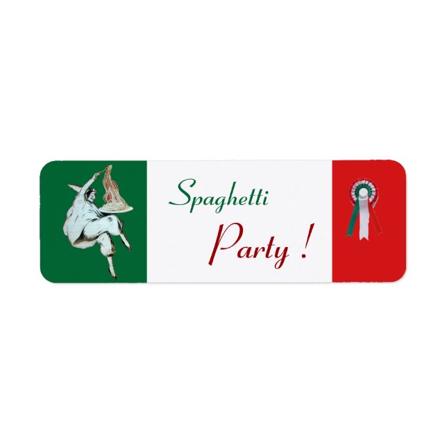 Etiqueta PARTIDO ESPAGHETTI ITALIANO KITCHEN, RESTAURANTE v (Frente)