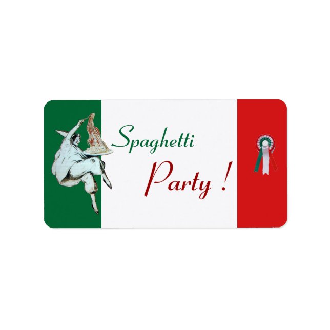Etiqueta PARTIDO ESPAGHETTI ITALIANO KITCHEN, RESTAURANTE v (Frente)