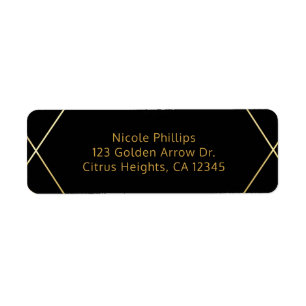 Etiqueta Partido Glam moderno elegante simples Dourado &