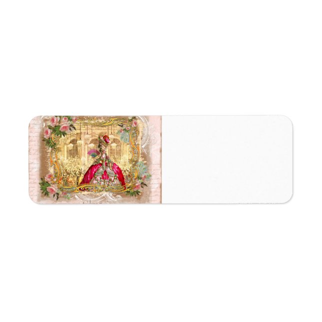 Etiqueta Partido Marie Antoinette Versailles a Rosa (Frente)