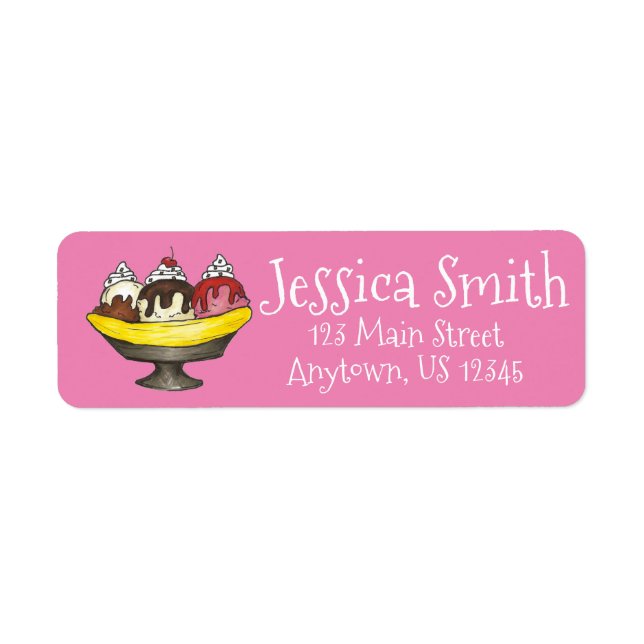 Etiqueta Partido Social do sorvete: Deserto de Banana Sunda (Frente)