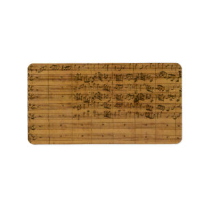 Etiqueta Partitura do vintage por Johann Sebastian Bach