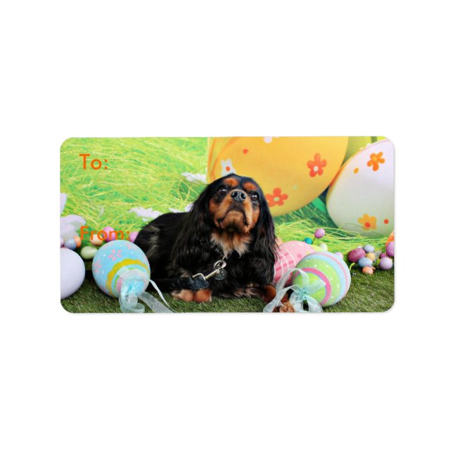 Etiqueta Páscoa - Cavalier King Charles Spaniel - Charlie (Frente)