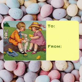 Etiqueta Páscoa e Garota