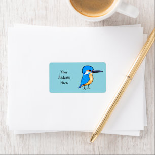 Etiqueta Pássaro Cute Kingfisher (endereço de retorno)