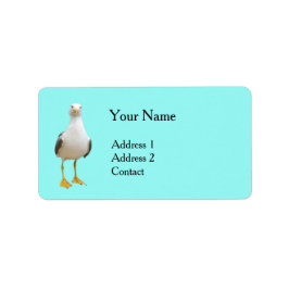 Etiqueta Pássaro de Seagull em Turquoise
