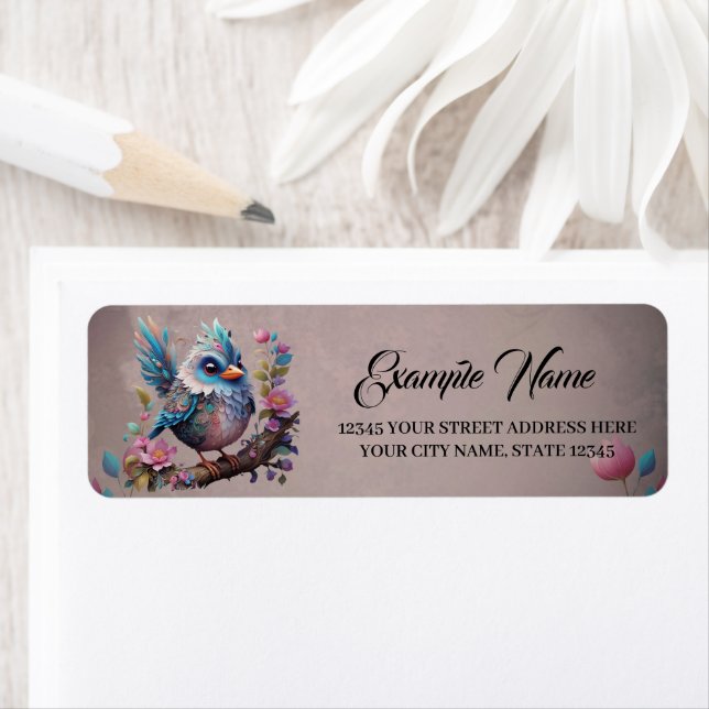 Etiqueta Pássaro fantasma majestoso sentado em um galho (Insitu)