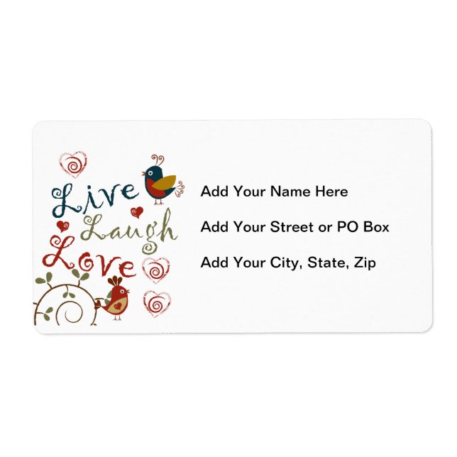 Etiqueta Pássaros do Amor (Frente)