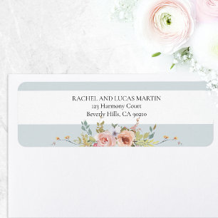 Etiqueta Pastel Boho Watercolor Floral