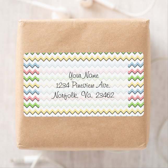 Etiqueta Pastel Chevron-Drop Shadow por Shirley Taylor (Insitu)