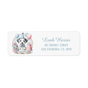 Etiqueta Pastel Cujo Puppy Dalmatian - Alocução de Aniversá